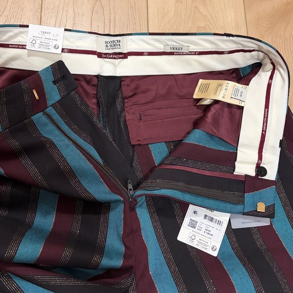 Scotch & Soda Violet Glitter Striped Flare Pants, sz 32x30 - Picture 7 of 16